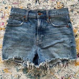 Madewell denim perfect jean short with high rise fit